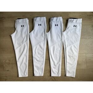 LOF OF 4 Under Armour Baseball white pants sports stretch athletic size Youth S